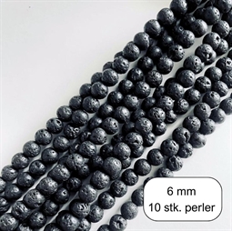 10 stk. 6 mm Lava perler